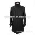 Fancy ladies black leisure long sleeves coat, lady wool coat design, latest design long coat